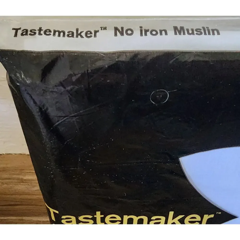 Vintage Tastemaker by Mohawk No Iron Muslin Double Flat Sheet White NIP USA